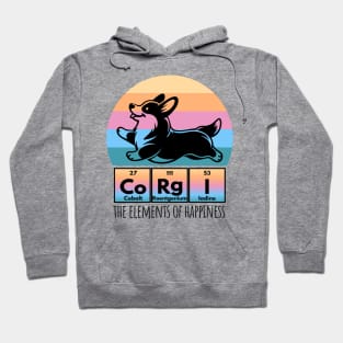 Fun Corgi Happiness Periodic Table of Elements Sunset design Hoodie